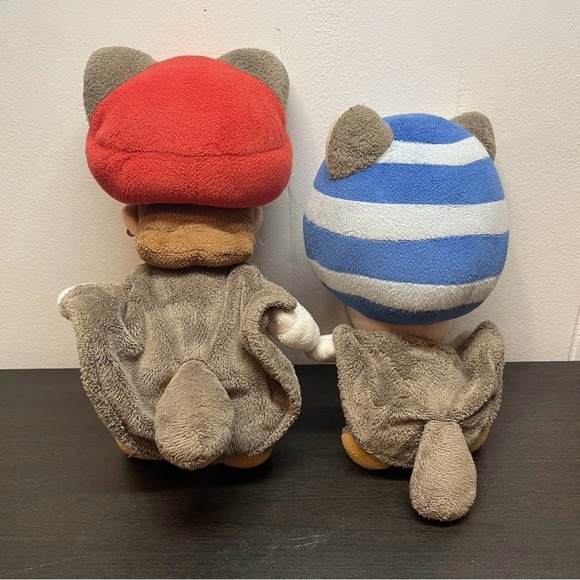 New Super Mario Bros U - Flying Squirrel Mario & Blue Toad Plush 2012 Nintendo - Picture 2 of 4